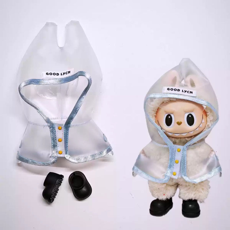 Cute Raincoat & Colorful Boots Set for 17cm Dolls & Plush Toys – Adorable Rainy Day Dress-Up