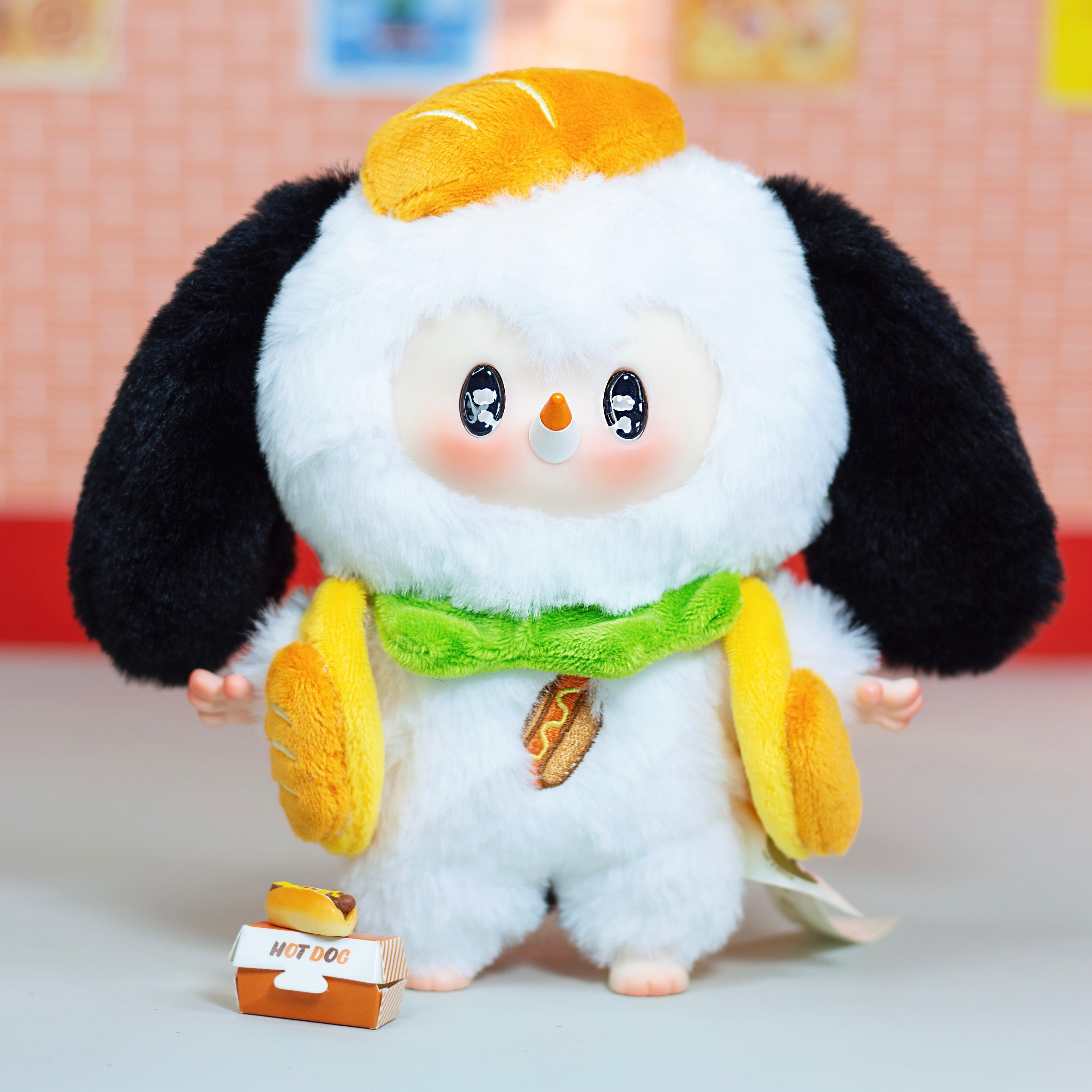 Meego Blind Box Healing Plush Toy – Soft Cute Stuffed Doll in Orange Yellow White for Hug, Sleep & Surprise Gift