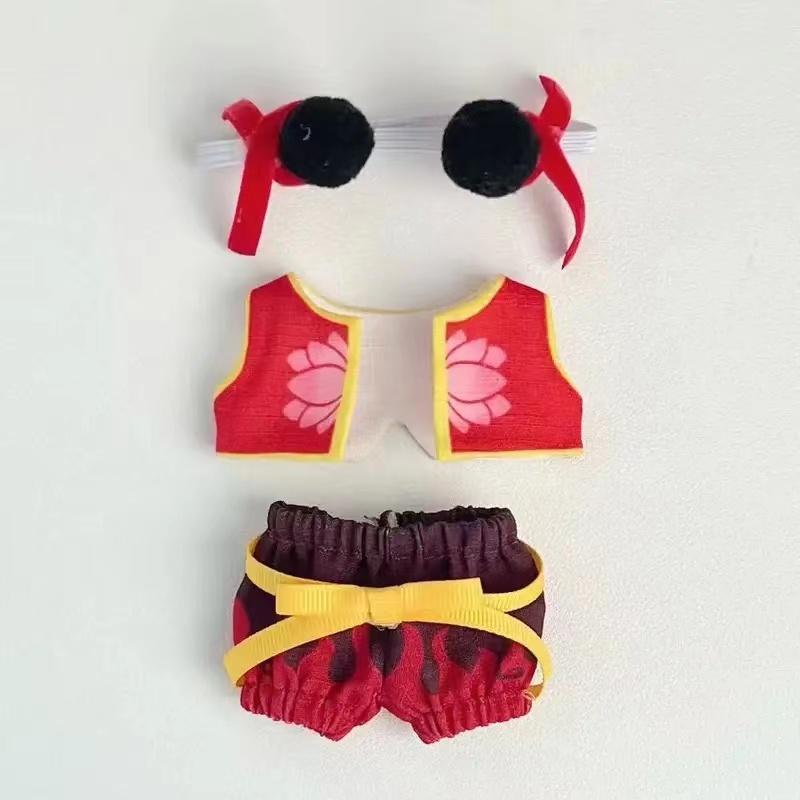 Nezha Rebellious Hero Outfit – Chinese Mythology Inspired Doll Clothes for 17cm Plush Toys