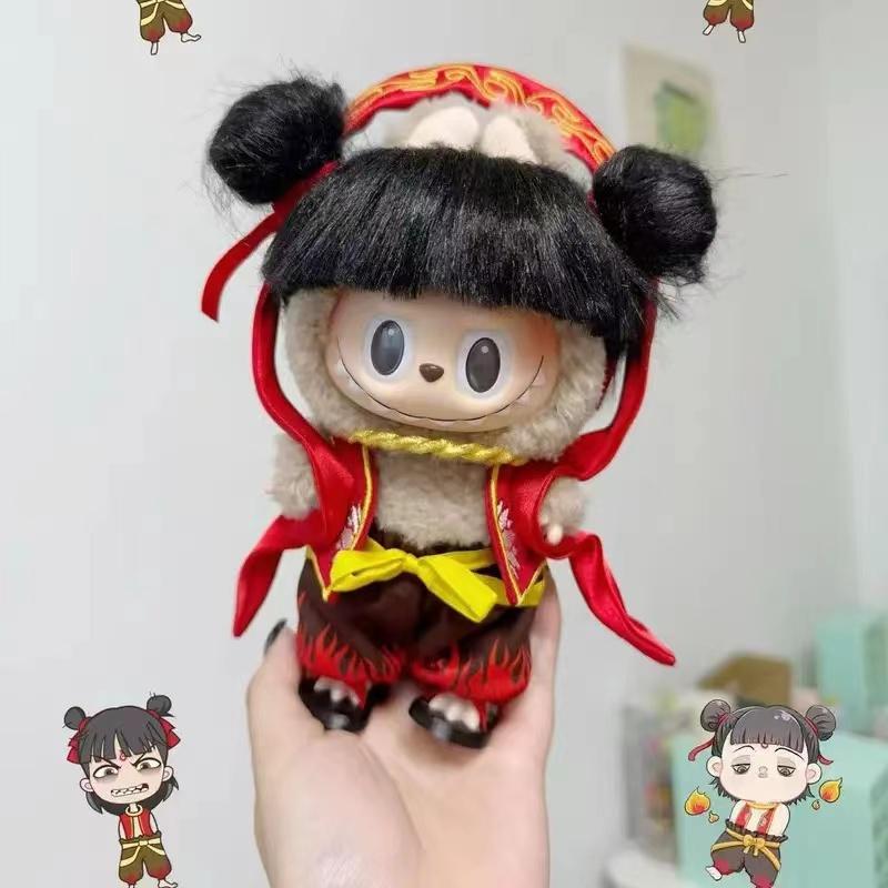 Nezha Rebellious Hero Outfit – Chinese Mythology Inspired Doll Clothes for 17cm Plush Toys